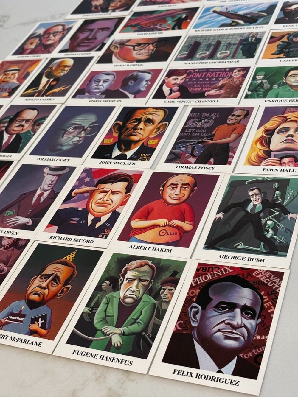 Iran-Contra Scandal Trading Cards Complete Set (36) w/ Box Secret Team Vintage P